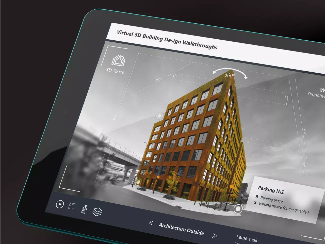 3D walkthroughs app design UX-UI